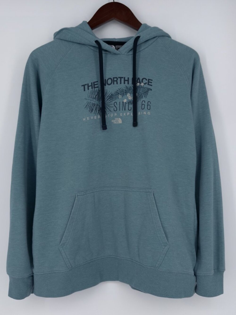 The North Face Womens Teal Graphic Hoodie Size L